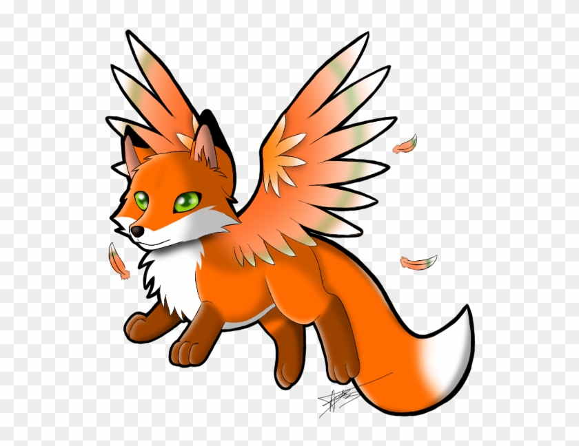 Chibi Winged Fox By Faelys2412 On Deviantart - Chibi Fox With Wings #769182