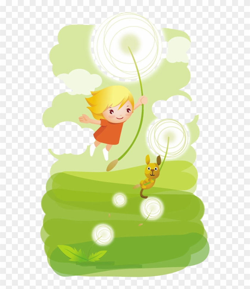 Cartoon Dandelion Illustration - Cartoon Dandelion Illustration #769252