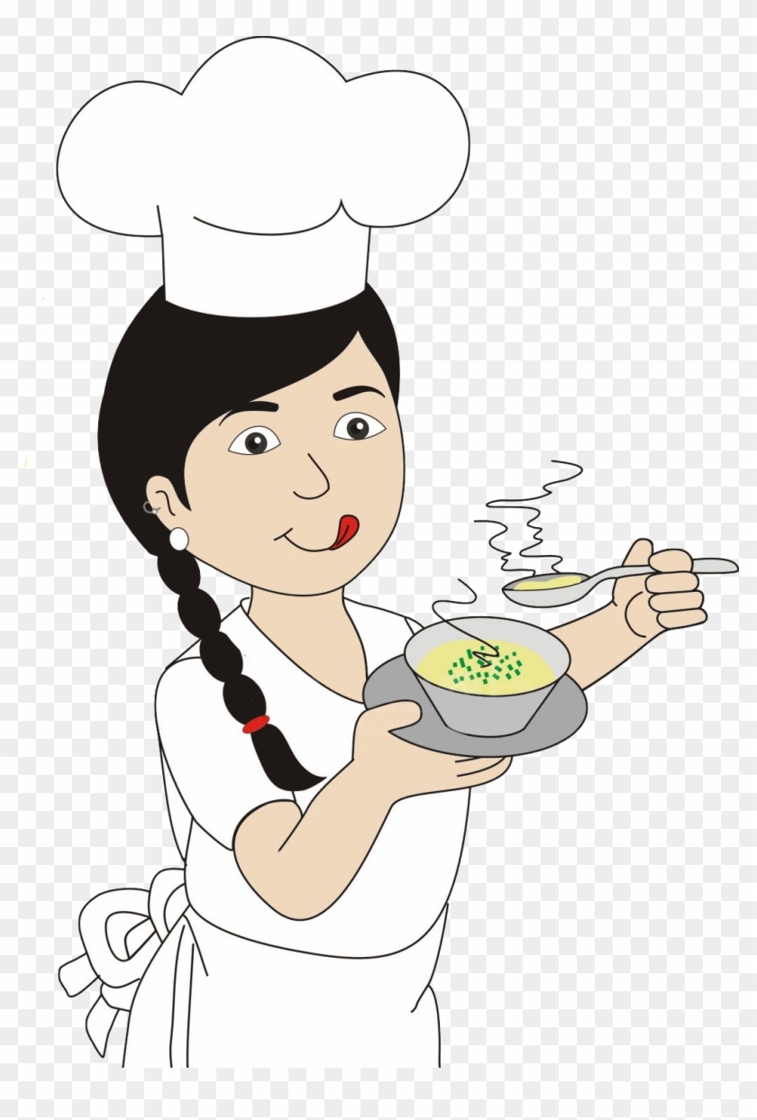 Desenho De Uma Cozinha Mulher De Desenho Animado No - Kit Baby Look + Camiseta Chef De Cozinha Tal Mãe Tal #769368