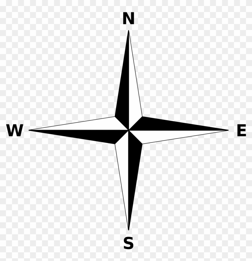 Simple Compass Rose - Simple Compass Rose Black And White #138706