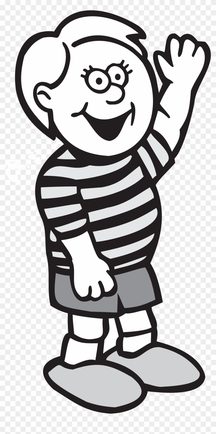 Big Image - Happy Child Clip Art Black And White #138927