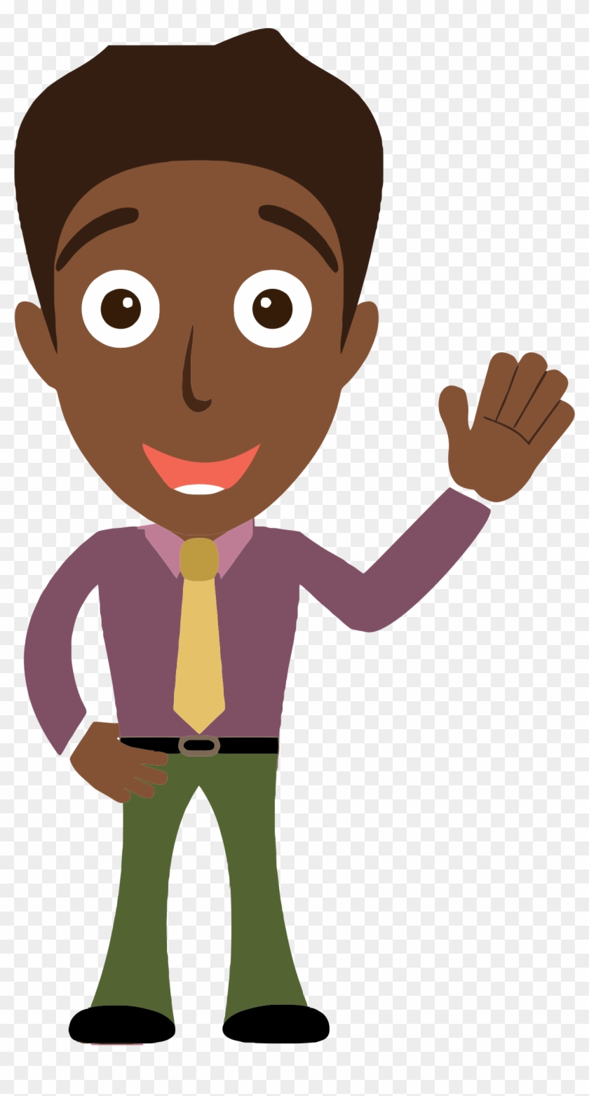 Clipart African Man Says Hello - Waving Hello Clipart #138946