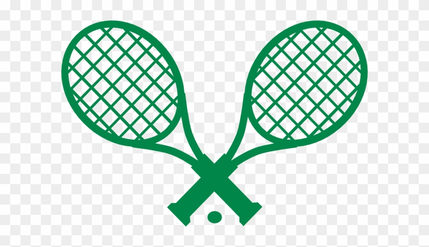Crossed Tennis Racket Clipart Preppy Double Green Tennis - Tennis Racket Clip Art #139014