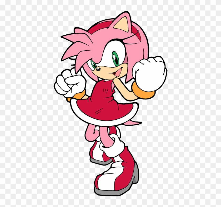 Amy Rose peace sign 9, Sonic the hedgehog, clipart image, png for printer