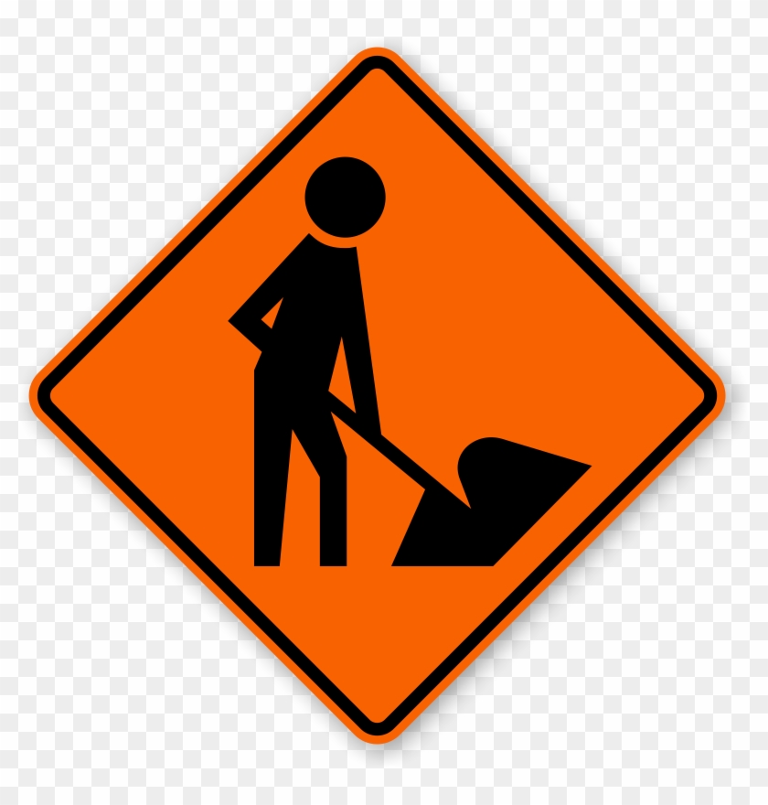 Sign Clipart Man At Work - Men At Work Sign #139863