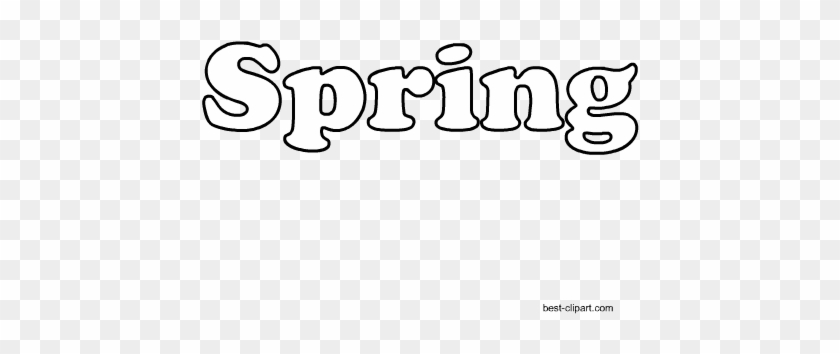 Word Spring Written In Black And White Free Clip Art - White #139920