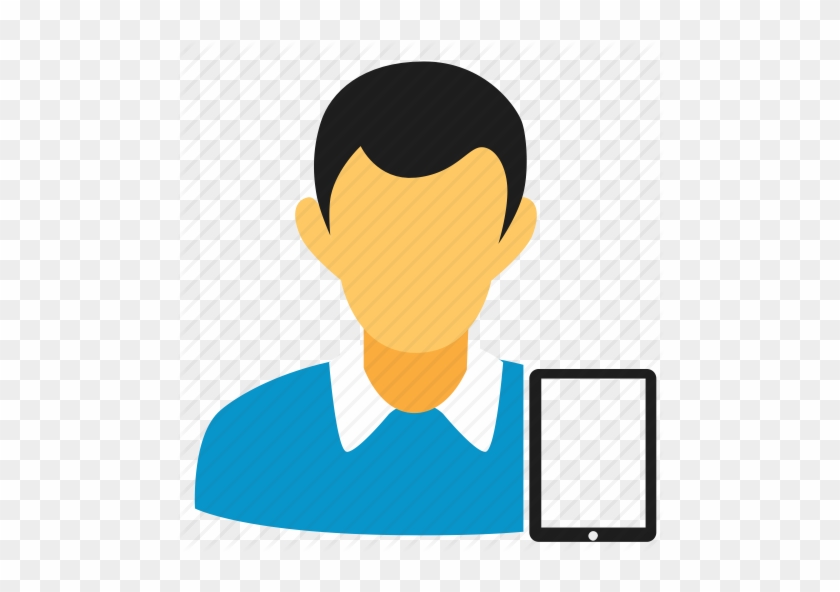 Account, Blue, Guy, Ipad, Man, Person, Tablet, User - Person With Ipad Icon #140574