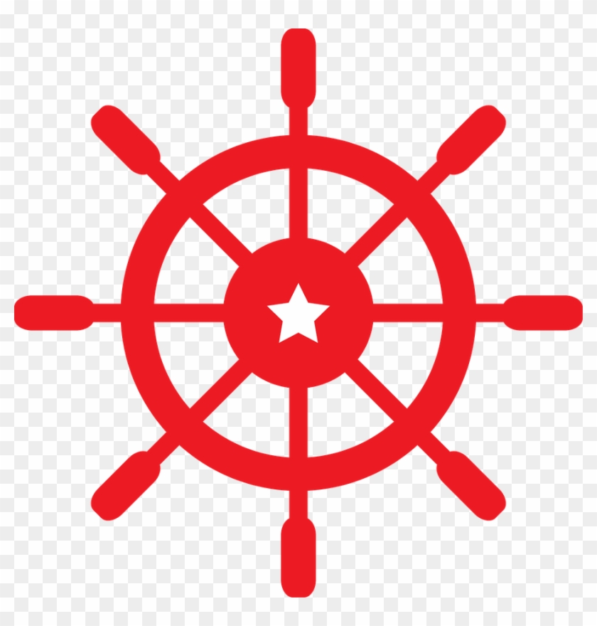 Nautical - Red Ship Wheel Clipart #141067