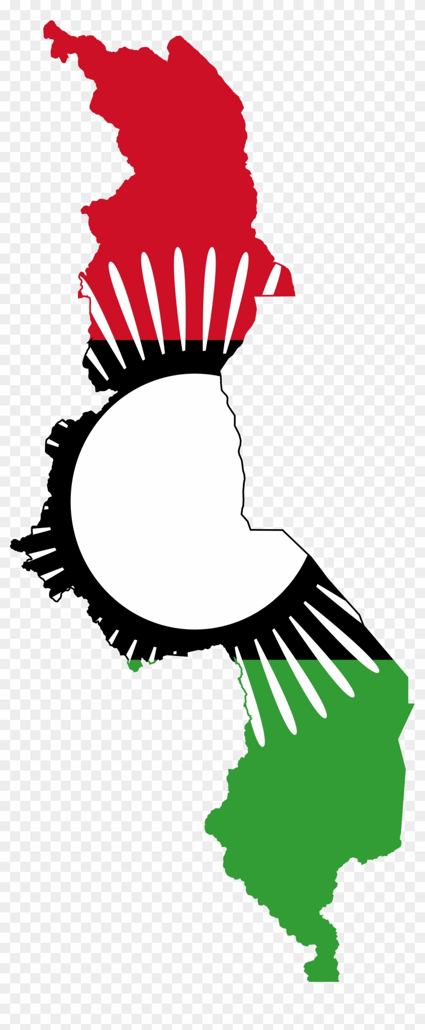 Open - Malawi Map With Flag #141495