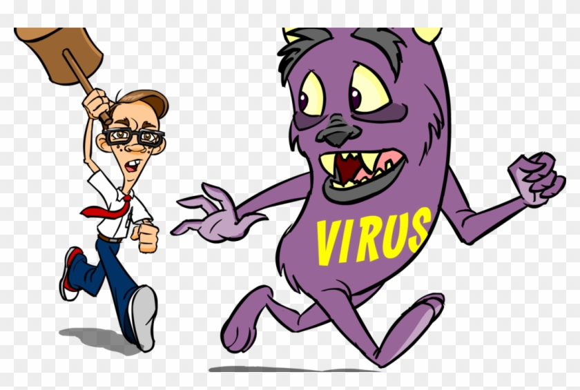 Remove A Virus - Cleaning Png Cartoon Computer #141920