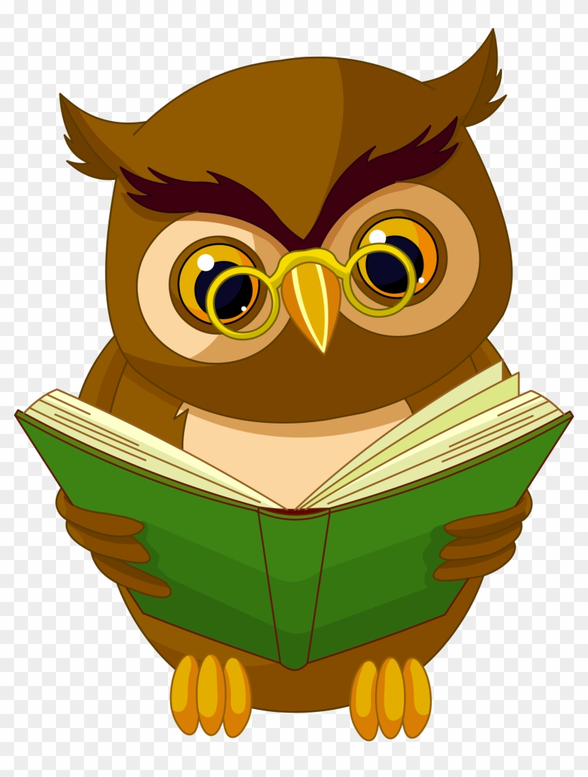 Transparent Owl With Book Png Clipart Picture - Transparent Background Books Clipart #141961