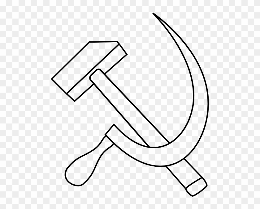 Hammer And Sickle Meaning Clip Art At Vector Online - Hammer And Sickle Outline #141995