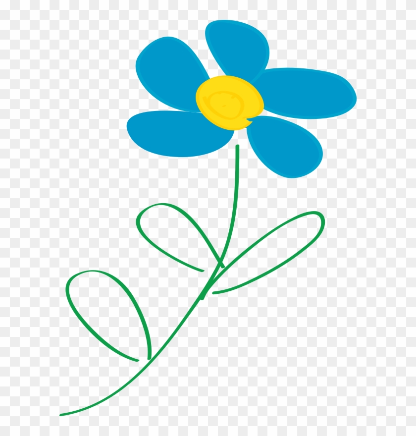Clipart Whimsical Blue Flower - Clip Art Flowers Free #142449