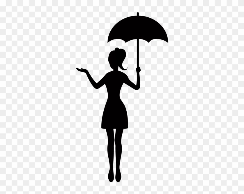 Girl With Umbrella Silhouette Png Transparent Clip - Silhouette Of A Girl With Umbrella #142687