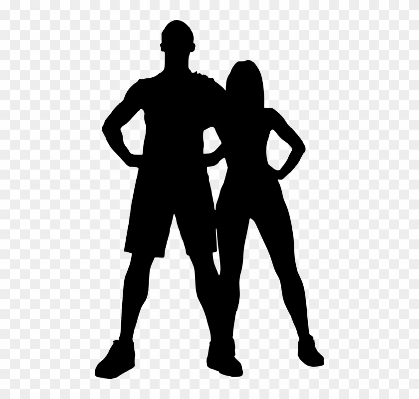Crossfit Fitness Sports Bodybuilding Couple Fit - Crossfit Silhouette Vector #142761