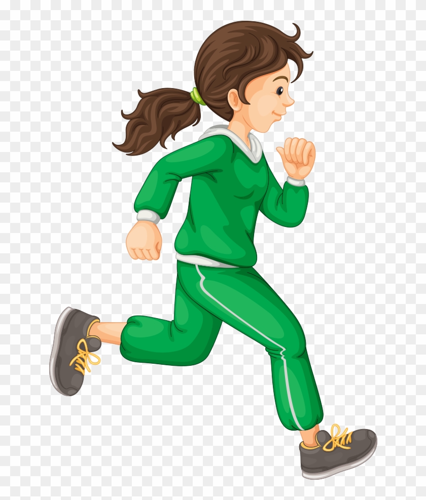 Cartoon Running Clip Art - Sports Girl Cartoon #142920