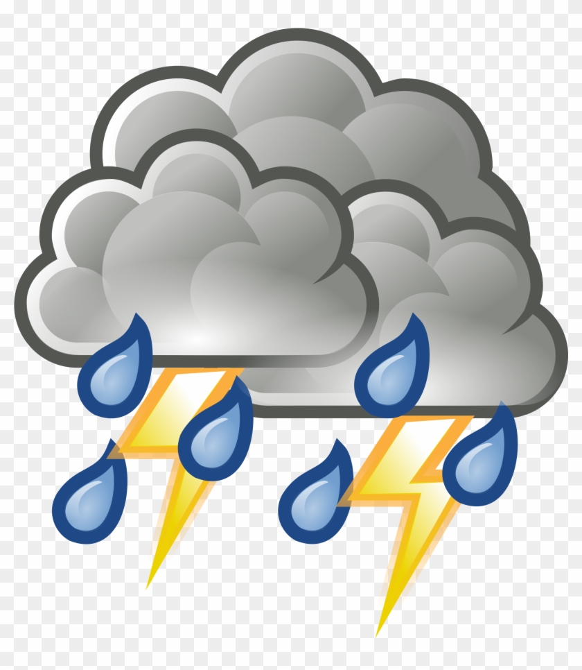 Related Storm Clipart Png - Thunderstorm Weather Icon #143131