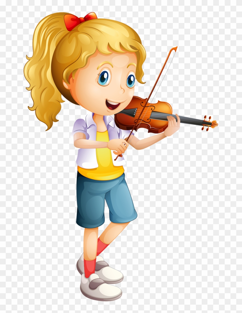 Girl Playing Violin Clipart #143237