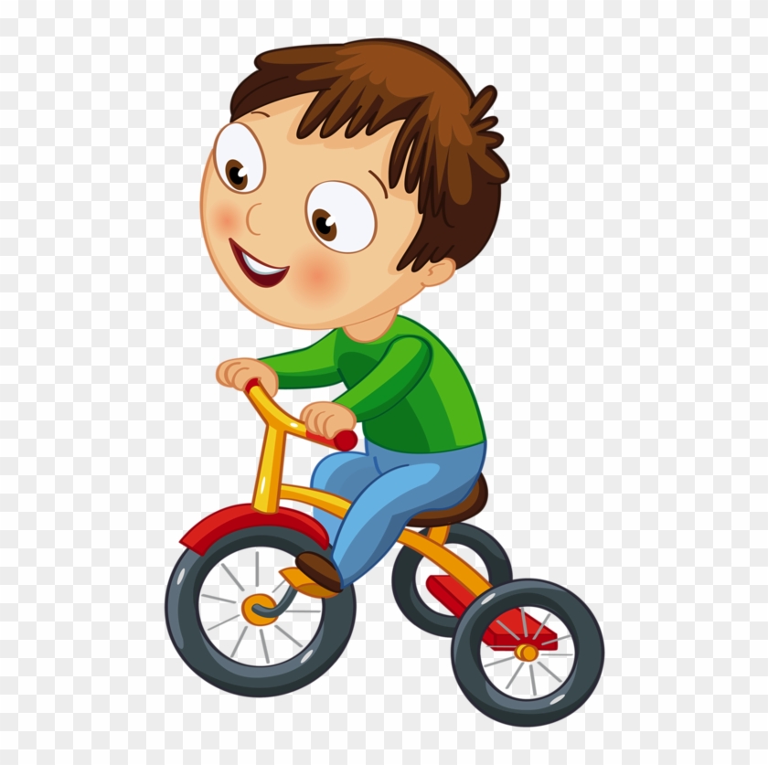 Clip Art - Cartoon Boy On Tricycle #143326