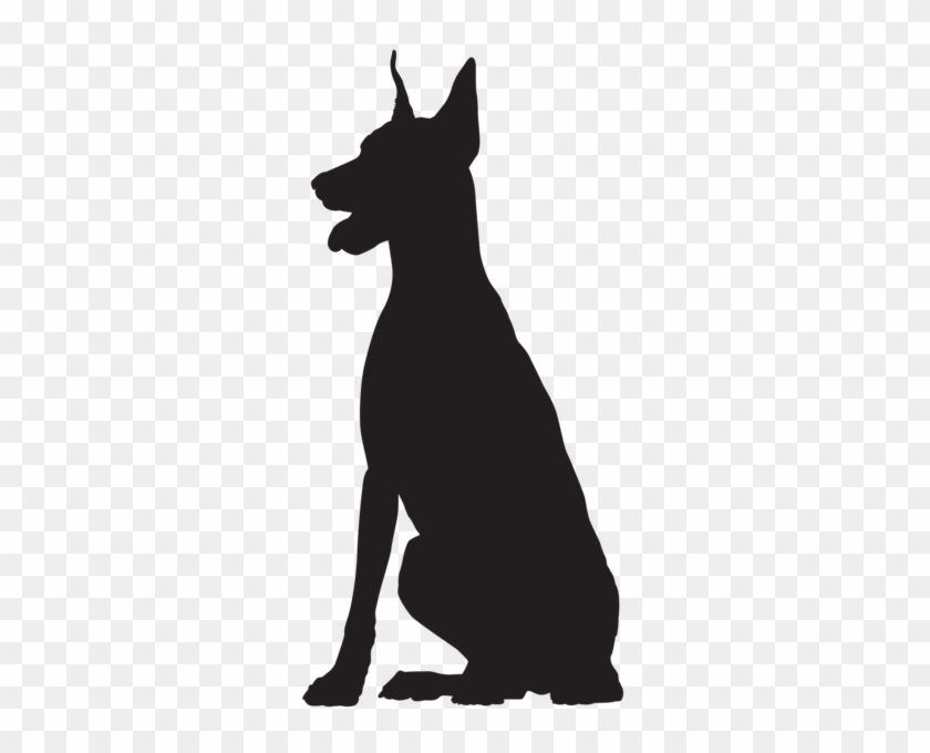 Doberman Silhouette Png Clip Art Image - Great Dane Sitting Silhouette #143375