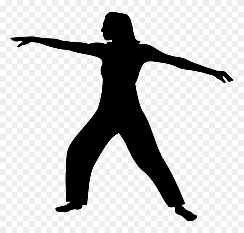 Asian China Chinese Exercise Female Girl Health - Tai Chi Silhouette #143692