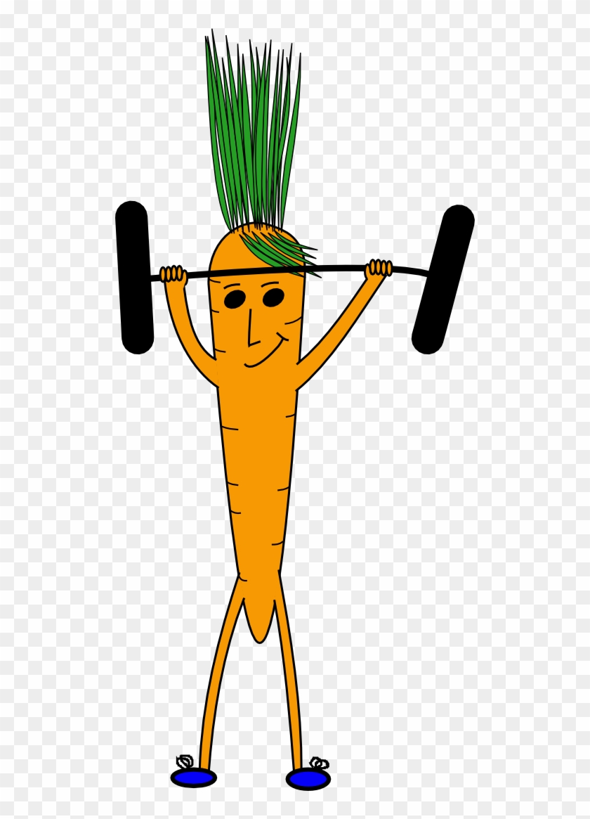 Clipart Weightlifting Carrot - Carrot Lifting Weights #143888