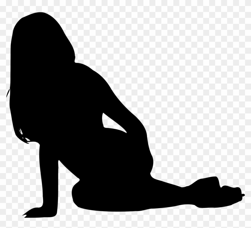 Woman Silhouette 07 Clip Art - Silhouette Of Woman Kneeling #144093