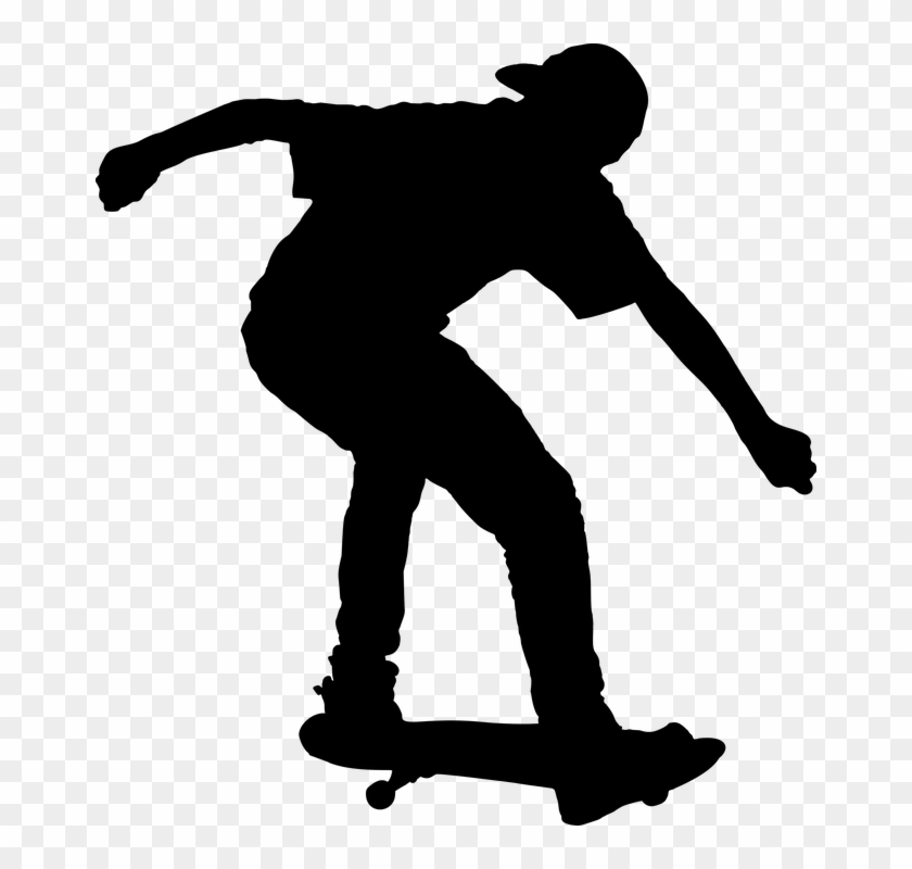 Skateboard Athlete Boy Exercise Fitness Health - Skateboard Silhouette Png #144191