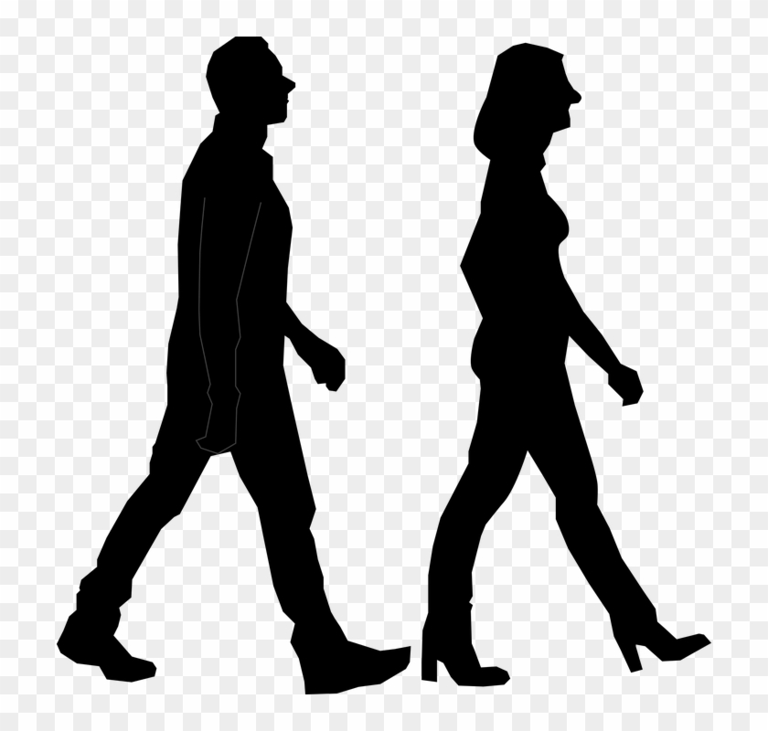 Couple Exercise Silhouette Walking - People Walking Png Icon #144221