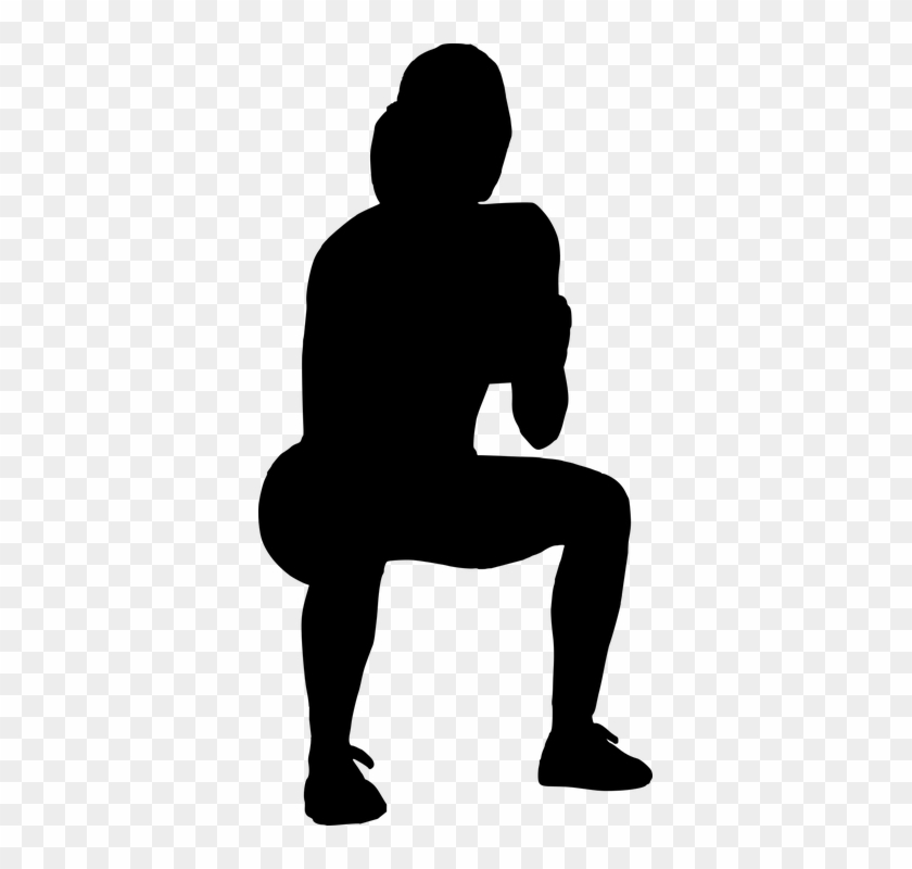 Silhouette Crossfit Crouching Exercising Squatter - Crossfit Silhueta ...