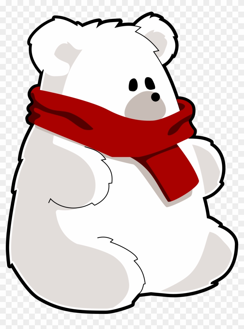 Bear Red Scarf Art 1979px 278 - White Teddy Bear Clipart #144763