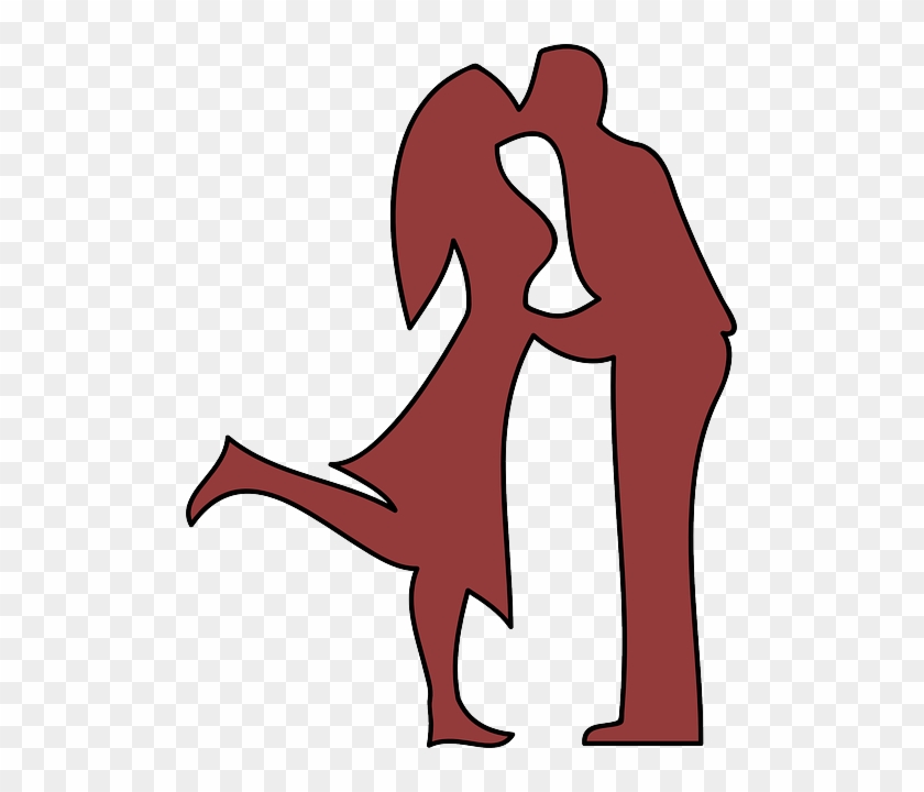 Happy Couple, Heart, Love, Silhouette, Two, United, - Couple Kissing Clip Art #145107