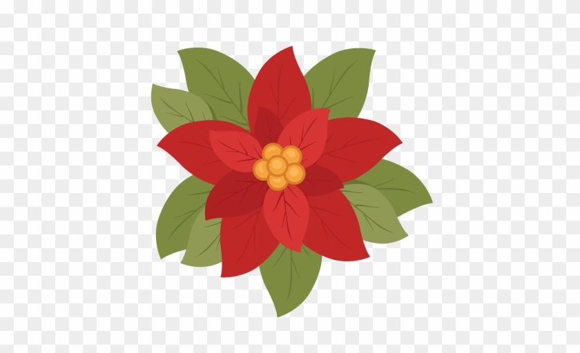 Christmas Poinsettia Flower Scrapbook Clip Art Christmas - Poinsettia Flower Clip Art #145130