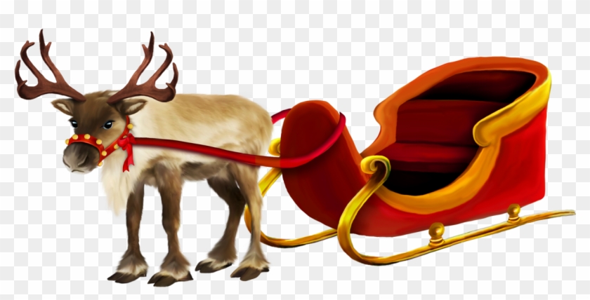 Santa Sleigh Png - Empty Sleigh With Reindeer #145427
