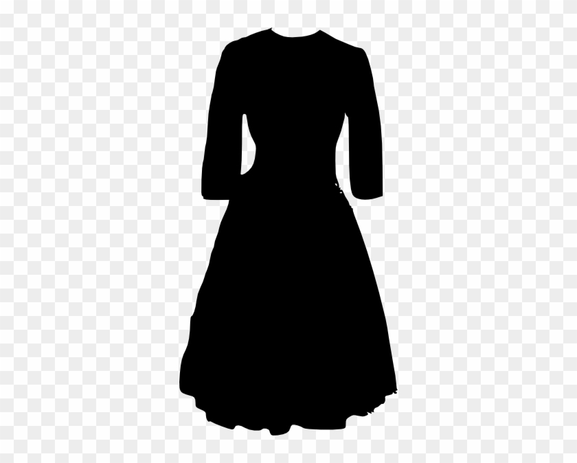 Long Sleeve Dress Clip Art - Black Dress Clipart #145483