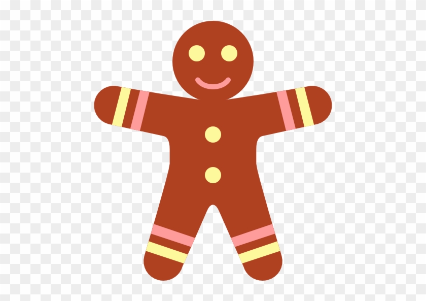 Simple Christmas Gingerbread Man Icon Clipart Image - Simple Christmas Clipart #145602