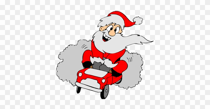 Funny Santa Christmas Image Reindeer Free Public Domain - Santa In A Car #145756