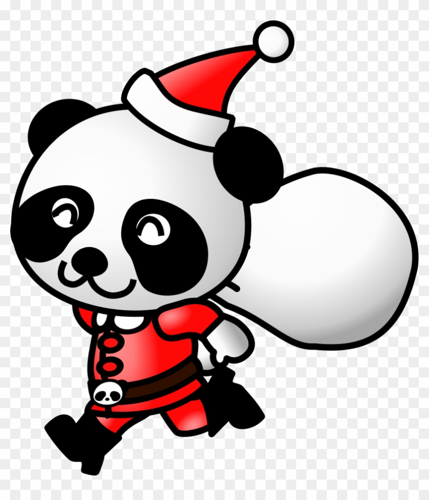 Santa In His Sleigh Clipart, Vector Clip Art Online, - Panda Santa #145795