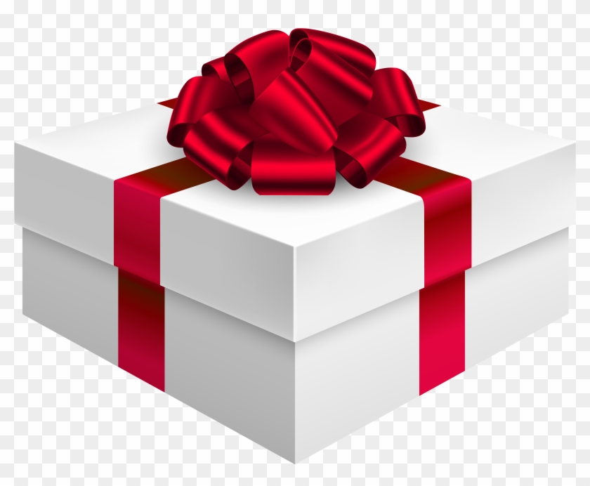 Gift Box With Bow In Red Png Clipart - Box Gift Png #146238