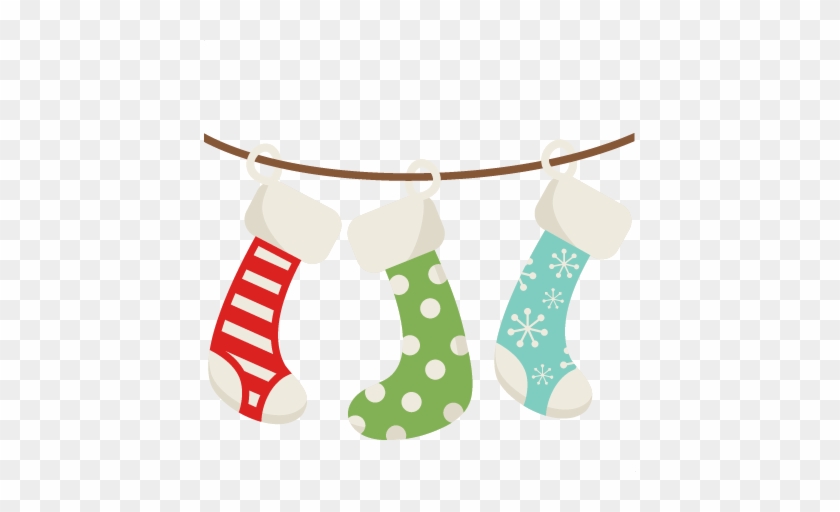 Christmas Stockings Svg Scrapbook Cut File Cute Clipart - Hanging Christmas...