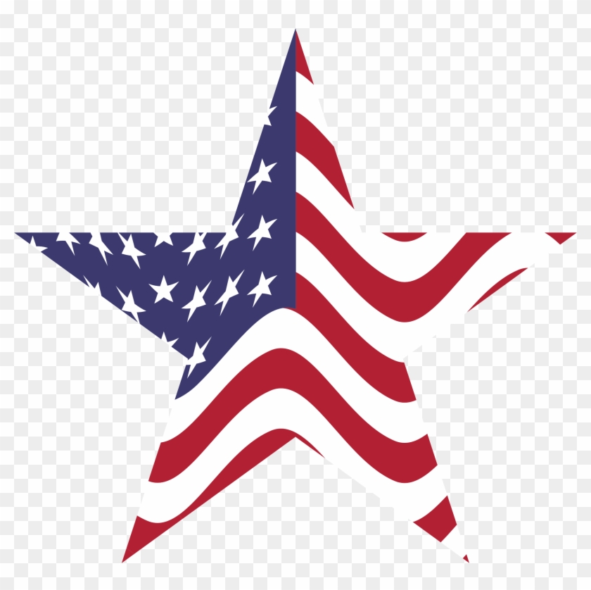 Us Flag Clipart American Flag Star - 2 American Flags Stars #146483