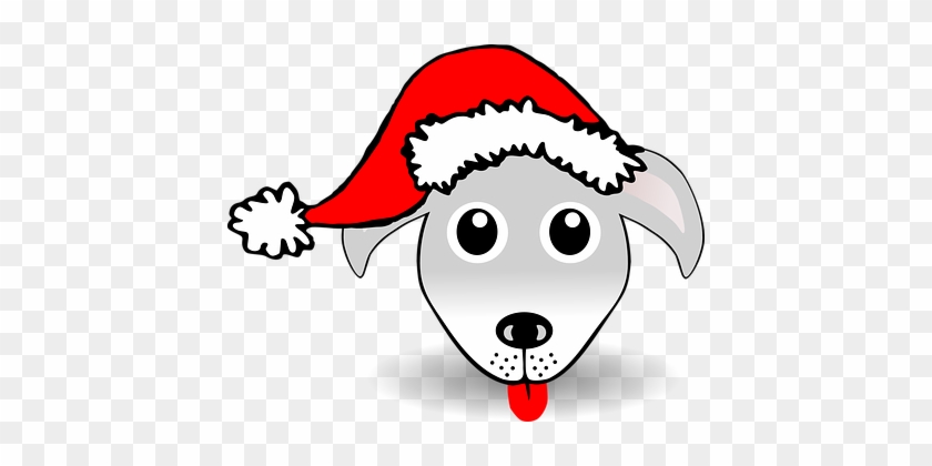 Dog Hound Happy Animal Christmas Santa Cla - Dog In Santa Hat Clip Art #146507