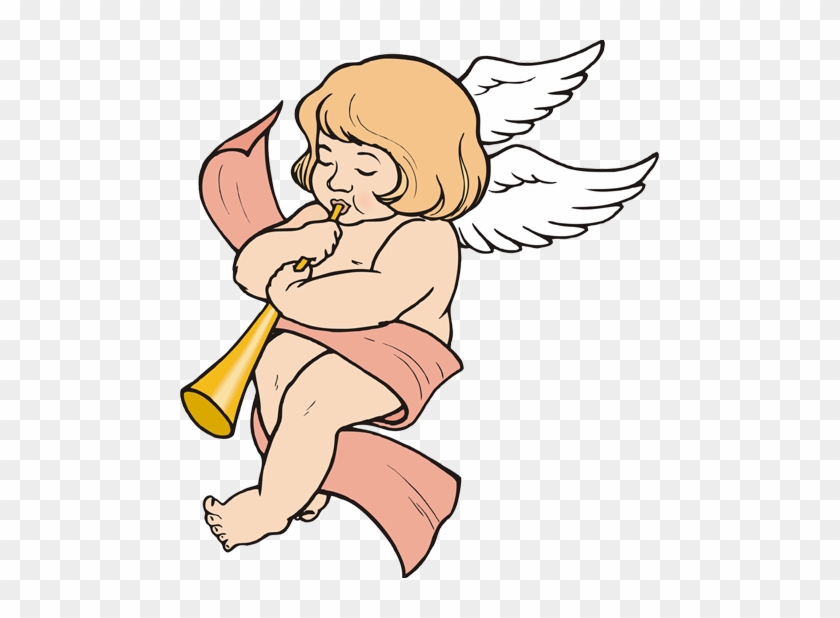 Christmas Angel Clipart & Angel Silhouettes - Angel With A Horn #146516
