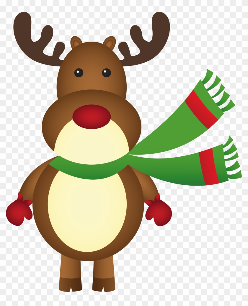 Christmas Rudolph With Scarf Png Clipart Image - Christmas Rudolph Png #146737