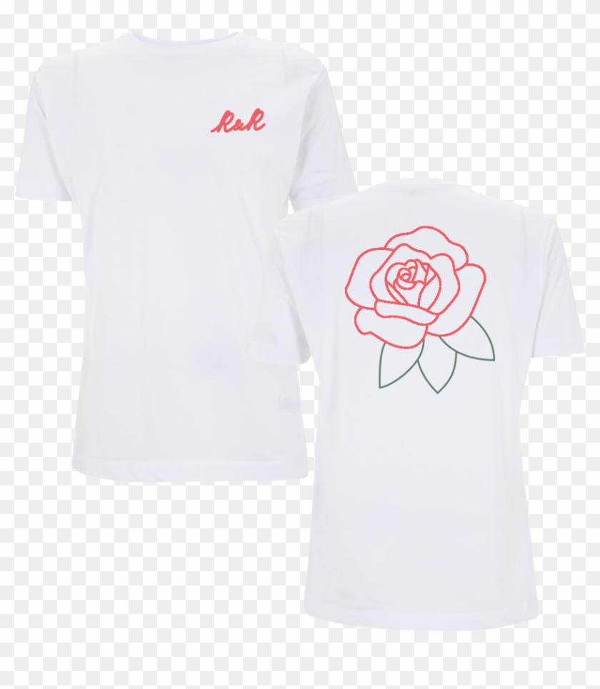 R&r Rose Front And Back T-shirt - Rose On A Shirt #769574