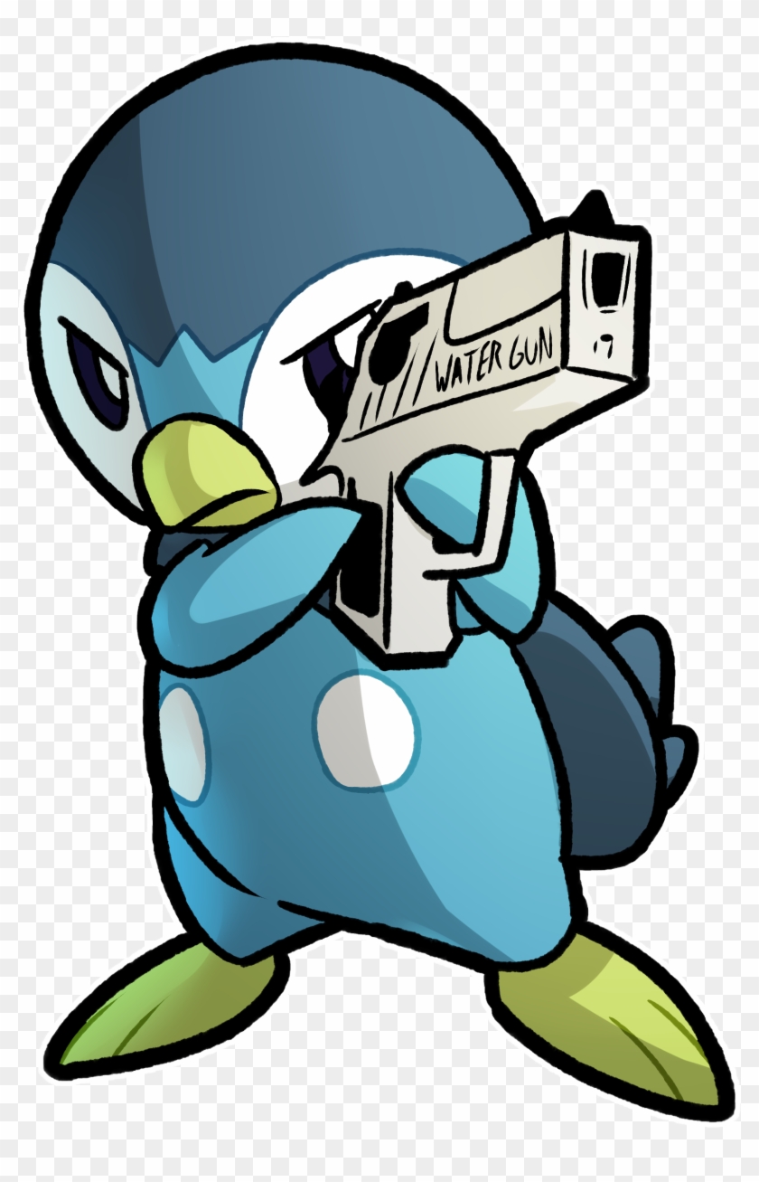 Vertebrate Beak Clip Art - Piplup With A Gun #769582