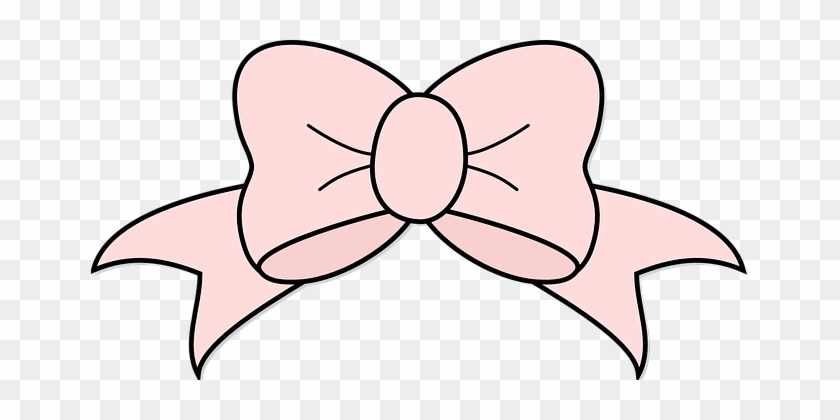 Ribbon Bow Decor Design Gift Hair Pink Pre - Bow Drawing Png #769765