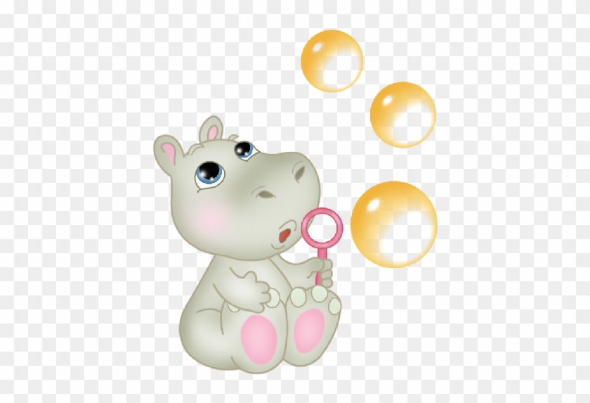 Cute Baby Pink Hippo Blowing Bubbles - Cuteness #769782