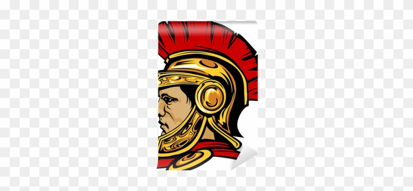Spartan Trojan With Helmet Mascot Vector Image Wall - Trojan Helmet #770170