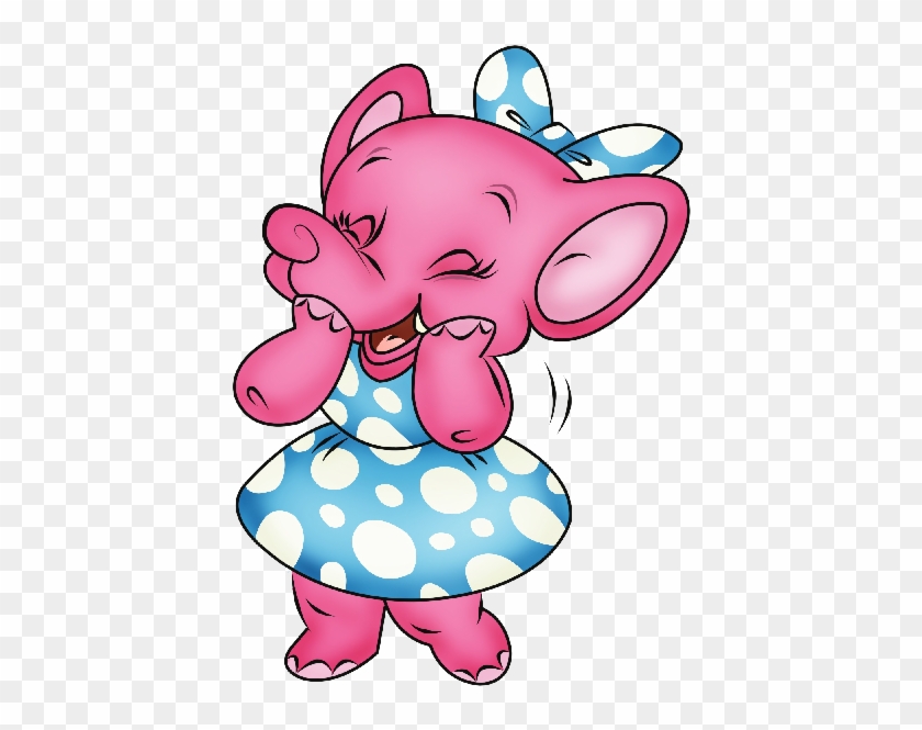 Cute Pink Elephant Cartoon - Drawing #770173